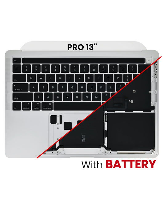 SILVER TOP CASE ASSEMBLY WITH KEYBOARD AND BATTERY FOR MACBOOK PRO 13" M1 A2338 (LATE 2020)