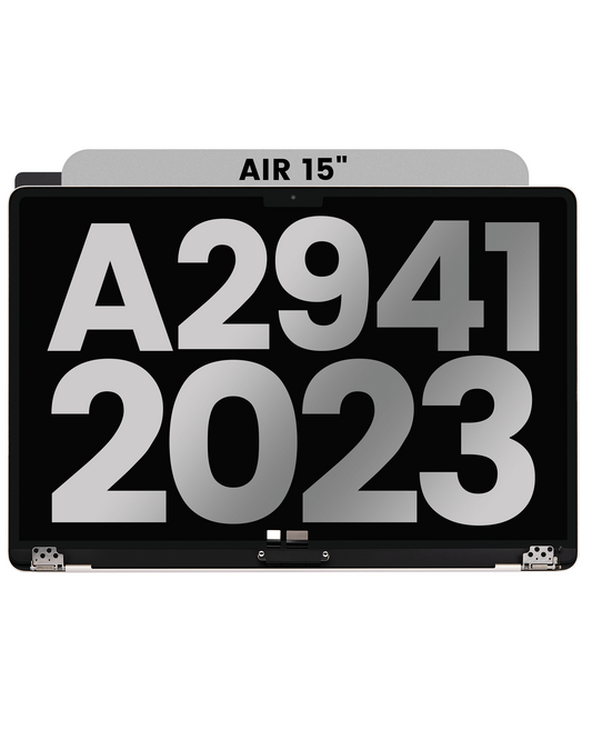 Complete LCD Display Assembly Compatible with MacBook Air 15" (A2941, Mid 2023) – OEM Pull: Grade B, Midnight