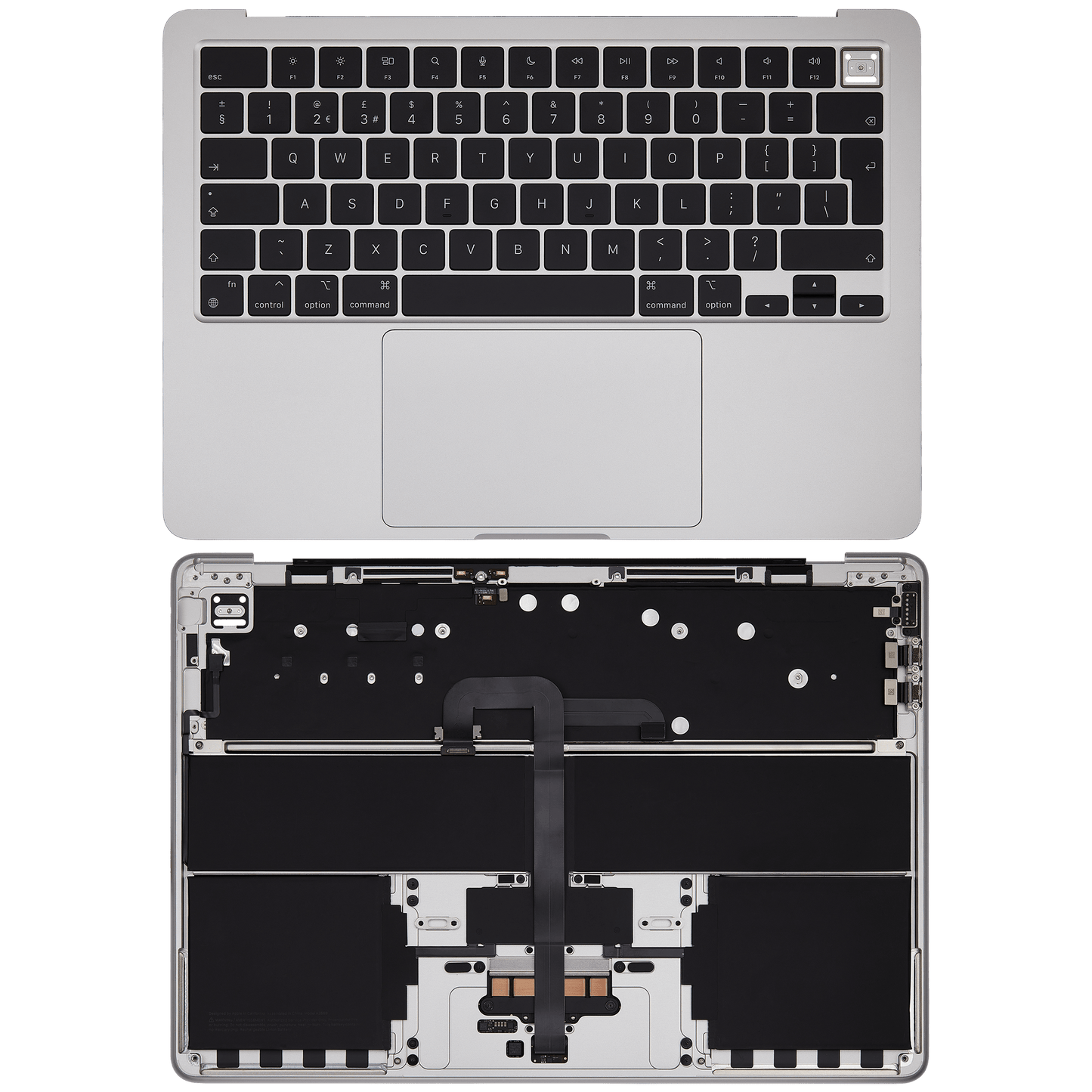 Top Case Assembly With Battery And Keyboard Compatible For MacBook Air 13" (A2681 / Mid 2022) (Silver) (UK Keyboard)