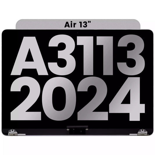 Complete LCD Display Assembly Compatible For MacBook Air 13" (A3113 / 2024) (Used OEM Pull: Grade A) (Space Gray)