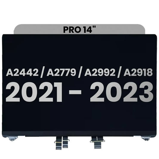 Complete LCD Display Assembly Compatible For MacBook Pro 14" (A2442 / Late 2021) / (A2779 / Late 2023 ) / (A2992 / Late 2023) / (A2918 / Late 2023) (Used OEM Pull: Grade A) (Space Gray)