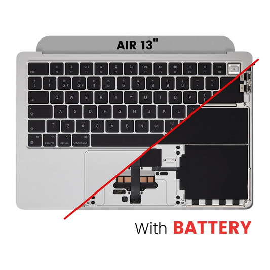 Top Case Assembly With Battery And Keyboard Compatible For MacBook Air 13" (A2681 / Mid 2022) (Silver) (UK Keyboard)
