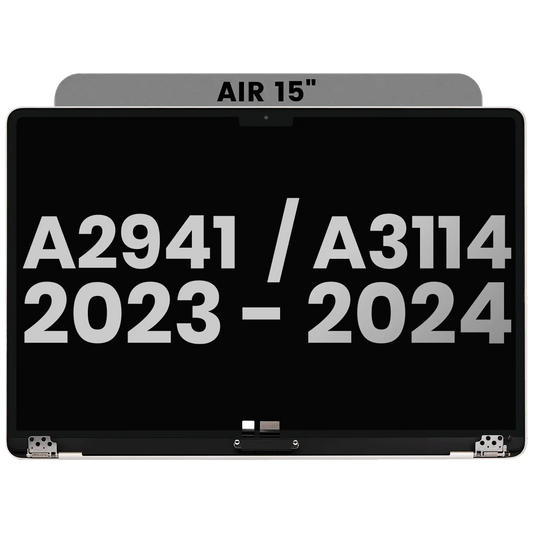Complete LCD Display Assembly Compatible For MacBook Air 15" (A2941 / Mid 2023) / Air 15" (A3114 / Mid 2024) (Used OEM Pull: Grade B) (Space Gray)