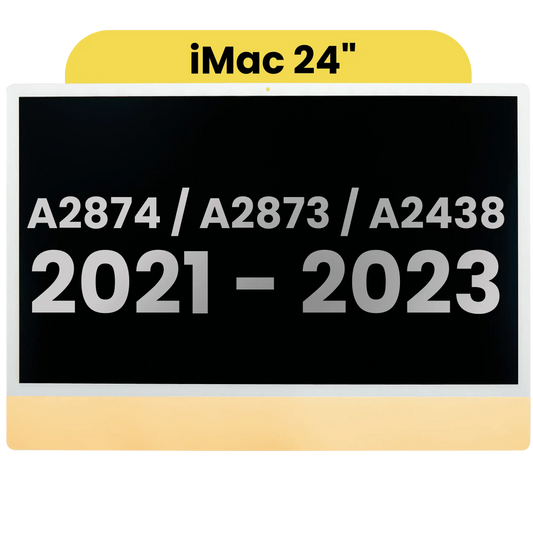 Complete LCD Display Assembly For iMac 24" A2874 / A2873 (2023) / A2438 (2021) (LG204A-215 LM235UH1 SDD1) (Used OEM Pull: Grade A)(Small Camera hole)(Yellow)