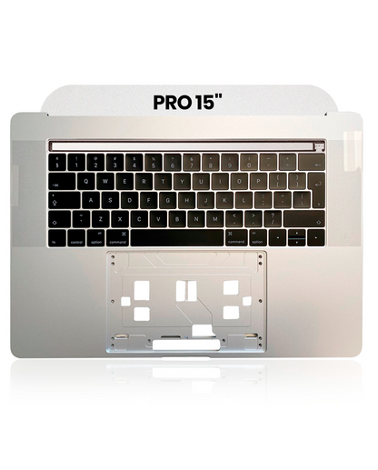 Top Case With Keyboard Compatible For MacBook Pro 15" W/ Touch Bar (A1707 / Late 2016 / Mid 2017) (UK Keyboard) (Used OEM Pull: Grade New) (Silver)