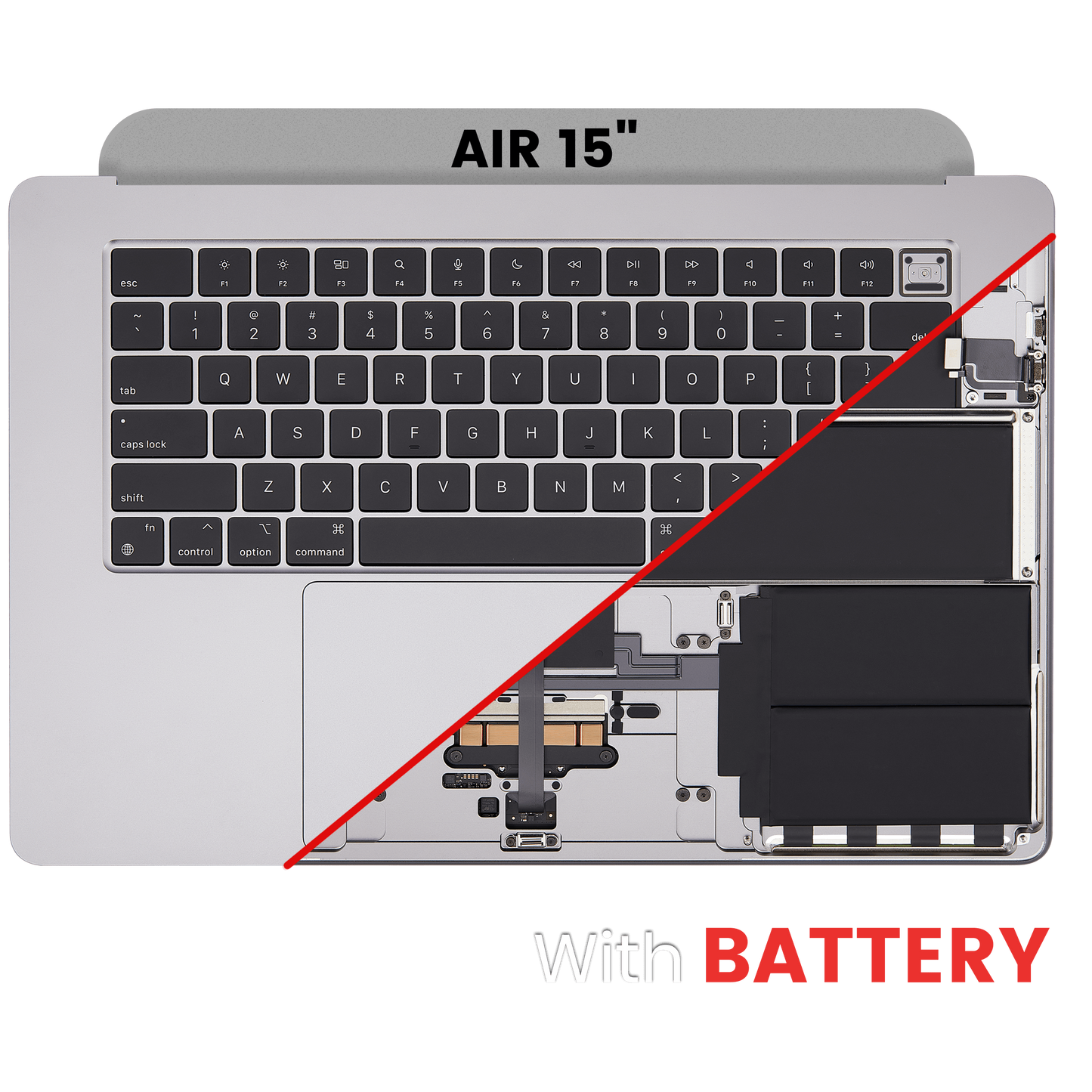 Top Case Assembly With Battery And Keyboard Compatible For MacBook Air 15" (A2941 / Mid 2023) (US Keyboard) (Space Gray)