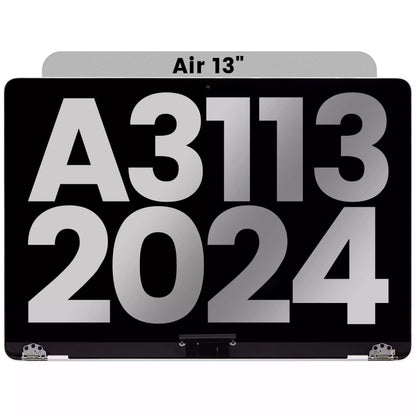 Complete LCD Display Assembly Compatible For MacBook Air 13" (A3113 / 2024) (Used OEM Pull: Grade A) (Silver)