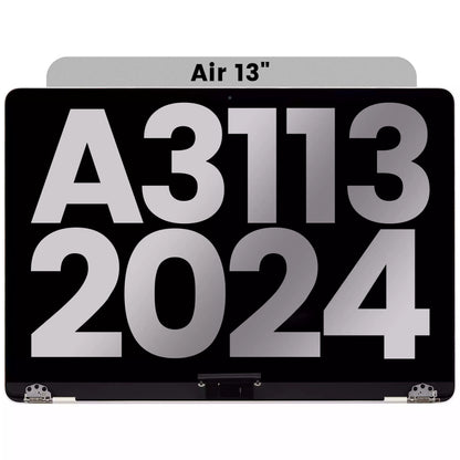 Complete LCD Display Assembly Compatible For MacBook Air 13" (A3113 / 2024) (Used OEM Pull: Grade A) (Starlight)