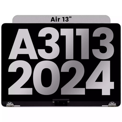 Complete LCD Display Assembly Compatible For MacBook Air 13" (A3113 / 2024) (Used OEM Pull: Grade A) (Space Gray)