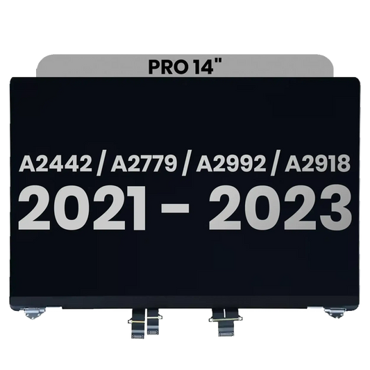 Complete LCD Display Assembly Compatible For MacBook Pro 14" (A2442 / Late 2021) / (A2779 / Late 2023 ) / (A2992 / Late 2023) / (A2918 / Late 2023) (Used OEM Pull: Grade B) (Space Gray)