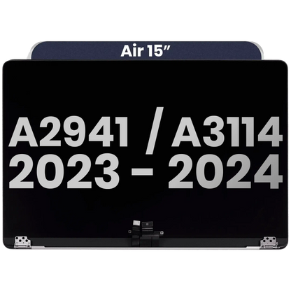Complete LCD Display Assembly Compatible For MacBook Air 15" (A2941 / Mid 2023) / Air 15" (A3114 / Mid 2024) (Used OEM Pull: Grade A) (Midnight)