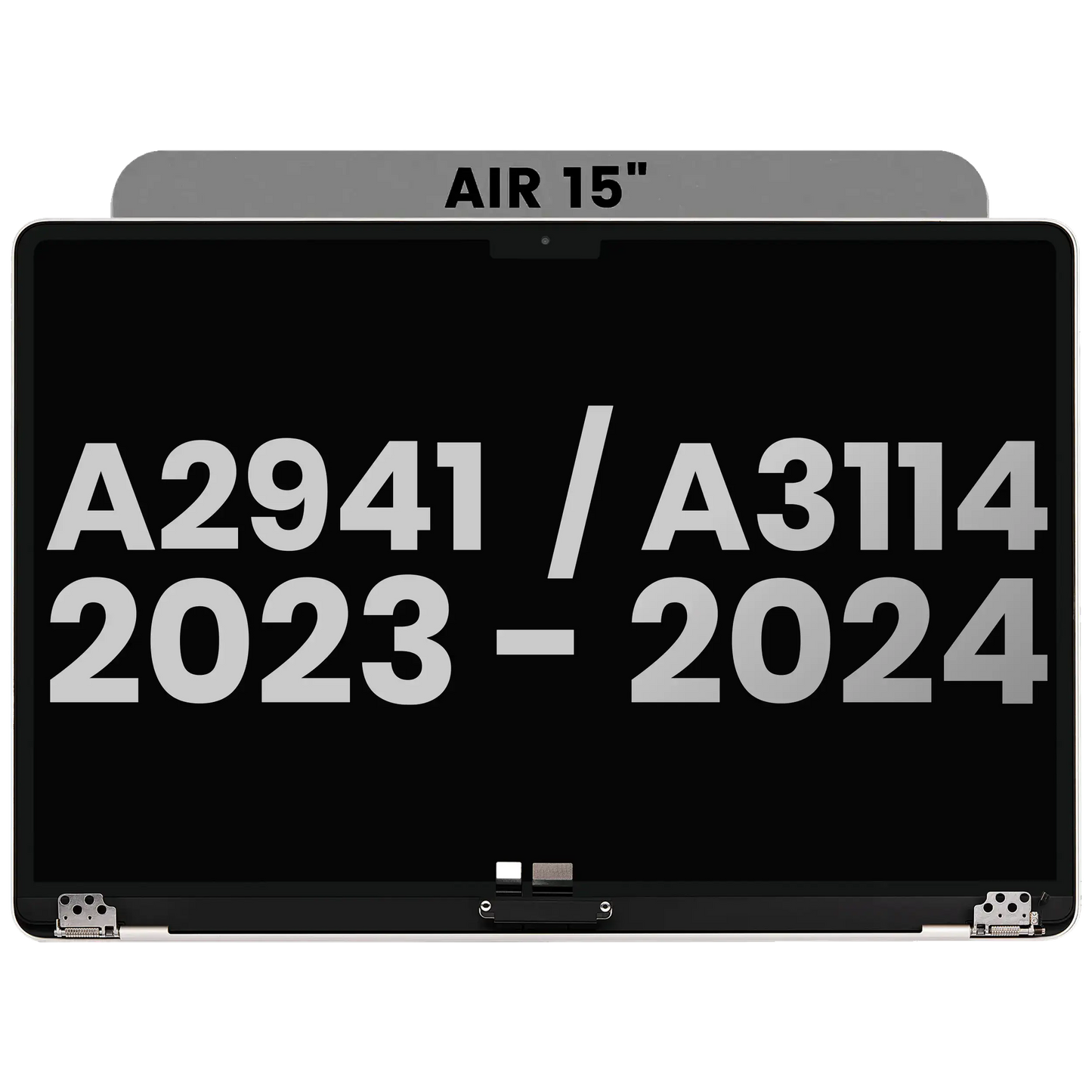 Complete LCD Display Assembly Compatible For MacBook Air 15" (A2941 / Mid 2023) / Air 15" (A3114 / Mid 2024) (Used OEM Pull: Grade B) (Space Gray)