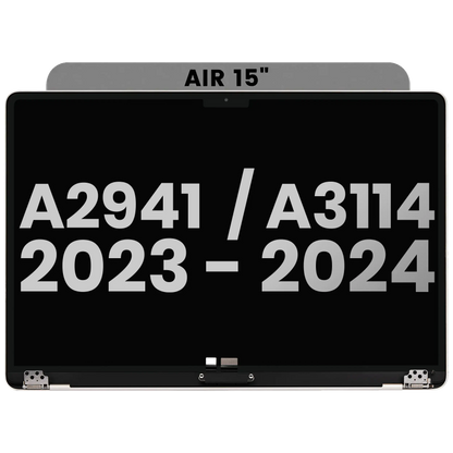 Complete LCD Display Assembly Compatible For MacBook Air 15" (A2941 / Mid 2023) / Air 15" (A3114 / Mid 2024) (Used OEM Pull: Grade B) (Space Gray)