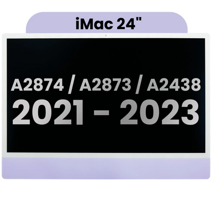 Complete LCD Display Assembly For iMac 24" A2874 / A2873 (2023) / A2438 (2021) (LG204A-215 LM235UH1 SDD1) (Used OEM Pull: Grade A) （Small Camera hole）(Purple)
