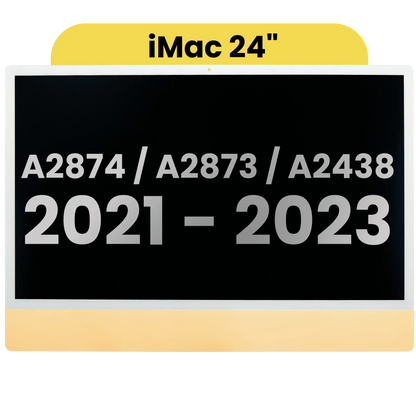 Complete LCD Display Assembly For iMac 24" A2874 / A2873 (2023) / A2438 (2021) (LG204A-215 LM235UH1 SDD1) (Used OEM Pull: Grade A)（Small Camera hole）(Yellow)