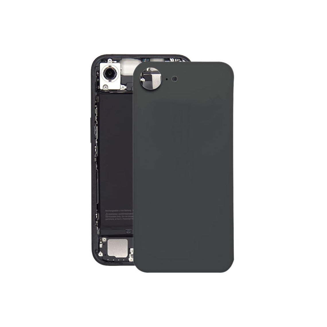 Replacement For iPhone 16e Back Cover Glass With Camera Lens-Black